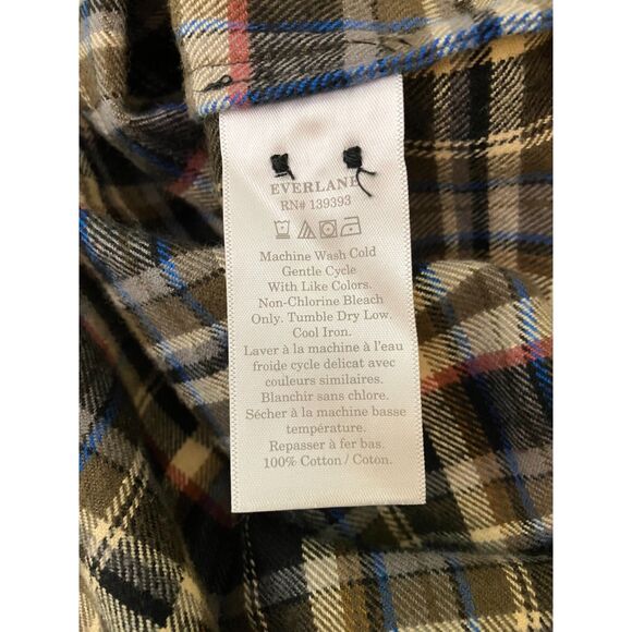 NWT Everlane black plaid boxy flannel button front shirt - Picture 5 of 8